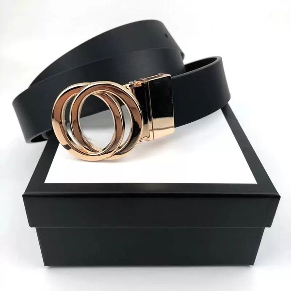 

men designers belts fashion genuine leather womens mens double letter buckle belt cinturones de diseÃ±o mujeres width 3.4cm with box, Black;brown