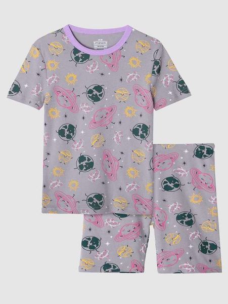 

doctor unicorn girls cartoon graphic contrast binding tee & shorts she, White