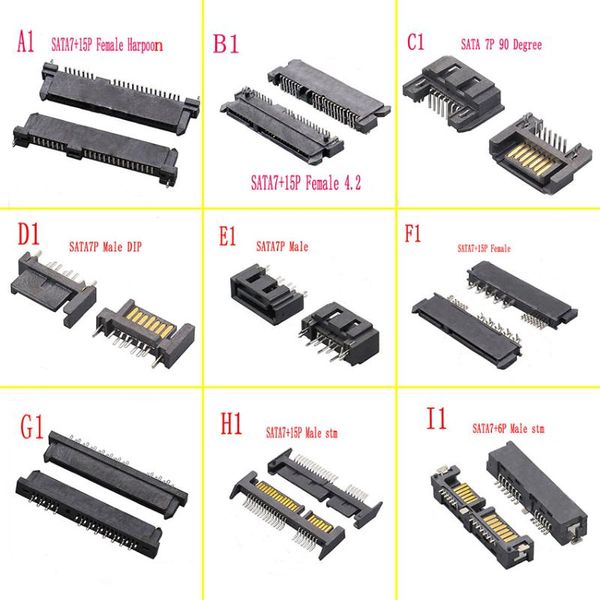 Anderes Beleuchtungszubehör SATA-Schnittstellensockel SSD-Solid-State-Laufwerkssitz 7p 15P 22PIN Stecker Sinkende Platte Patch-Typ-PortAndere