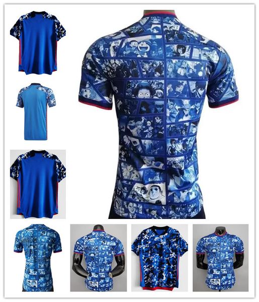 

player version fans edition japan 20 21 22 soccer jersey cartoon captain tsubasa 2021 2022 atom home japanese customized football shirt mail, Black;yellow