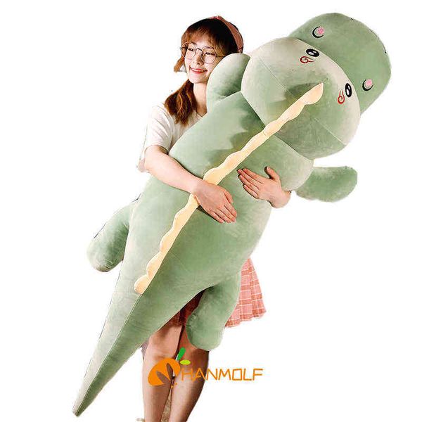 Green Dinosaur Smile beijo fofo dino de mentir animal abraço de boneca macia rosa meninas meninos do presente CM J220704