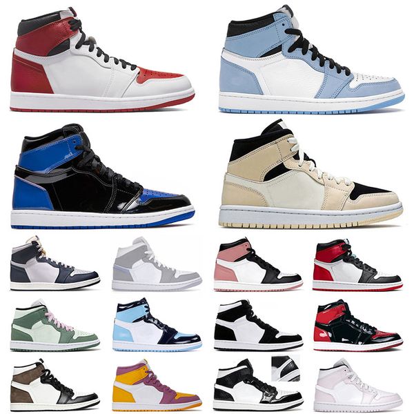 

jumpman 1 1s basketball shoes for mens womens high university blue panda mid carbon fiber dutch green designer sports sneakers trainers size