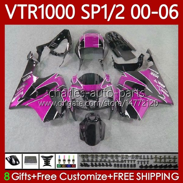 Corpo OEM per HONDA VTR RTV 1000 VTR1000 00 01 02 03 2004 2005 2006 Carrozzeria 123No.159 Rosa Nero RC51 SP1 SP2 VTR-1000 2000 2001 2002 2003 04 05 06 RTV1000 00-06 Carenatura