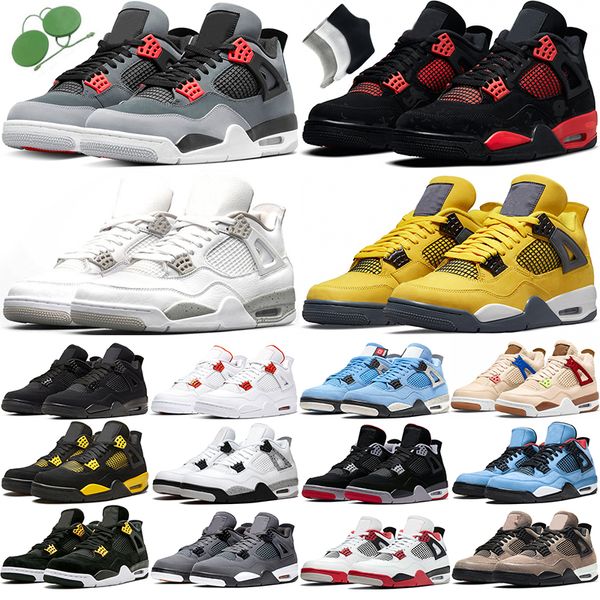

jumpman 4s 4 basketball shoes infrared red thunder lightning white oreo black cat bred university blue pure money sail taupe haze cool grey