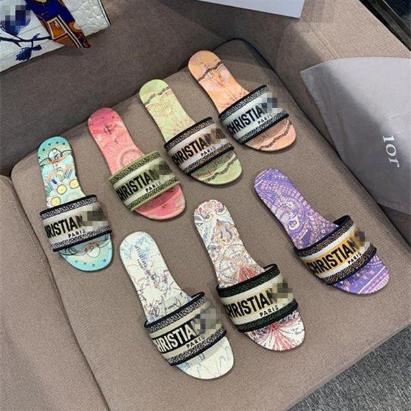 

fashion slipper womens summer sandals casual flat heel slippers indoor beach luxury designer flip flops283t, Black