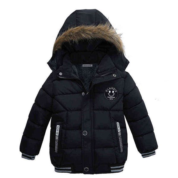 

2022 new style winter boys jackets keep warm casual hoodies children jackets long sleeves children windbreaker outerwear j220718, Blue;gray