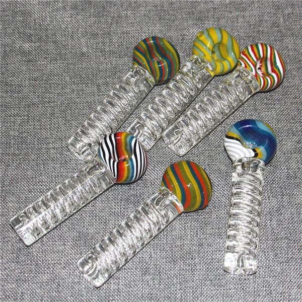 Mini pipas de vidrio de glicerina Pipa de tabaco Pyrex hecha a mano de alta calidad Divertida cuchara Bong Accesorios para fumar Pipas de mano de hierba seca