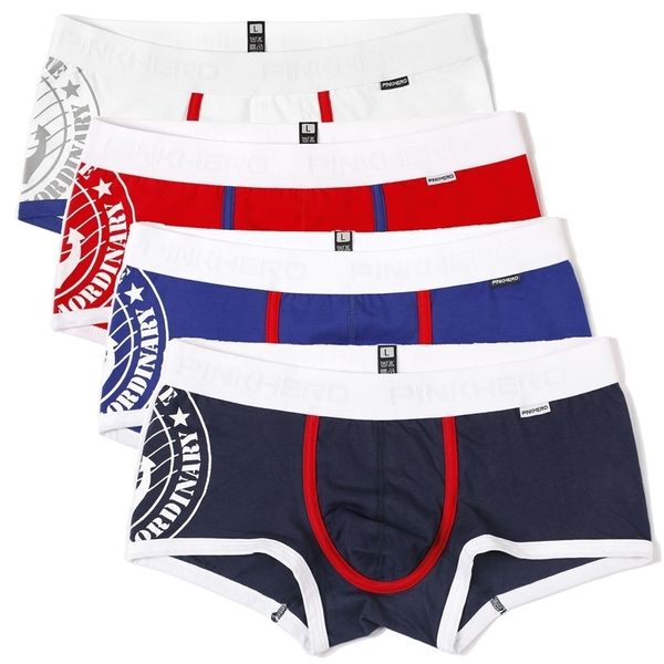 

4pcs/lot so cool pink heroes high-quality cotton men underwear fashion printing men boxer shorts/ trunks male panties a10 220423, Black;white