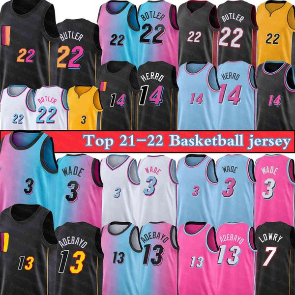 

jimmy 22 butler basketball jerseys 13 ado jersey dwyane 3 wade tyler 14 herro mens kyle 7 lowry 2022 camiseta baloncesto t-shirt stock s-xxl, Black;red