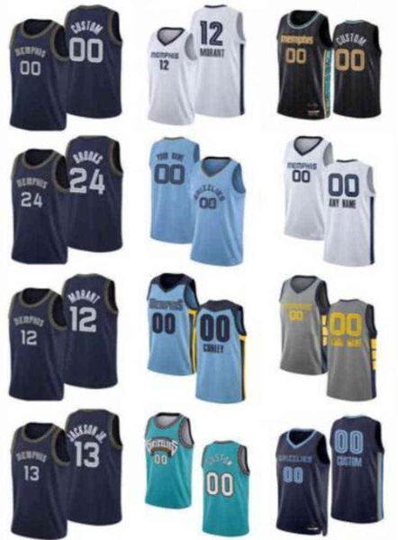 

75th custom jersey men women 24 dillon brooks ja 12 morant 1 kyle anderson 13 jaren jackson jr. basketball jerseys, Black;red