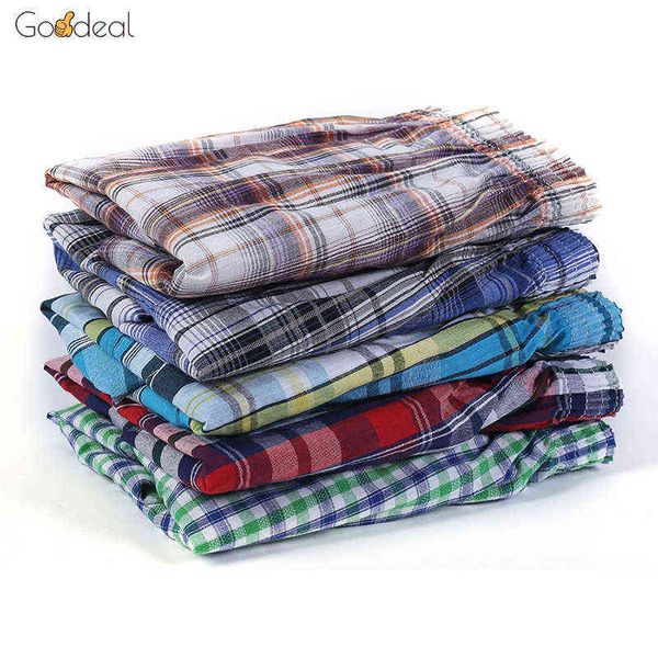 Goodeal 5 pezzi intimo uomo boxer pantaloncini cotone traspirante mutande da notte plaid di qualità sciolto confortevole mutandine per la casa G220419