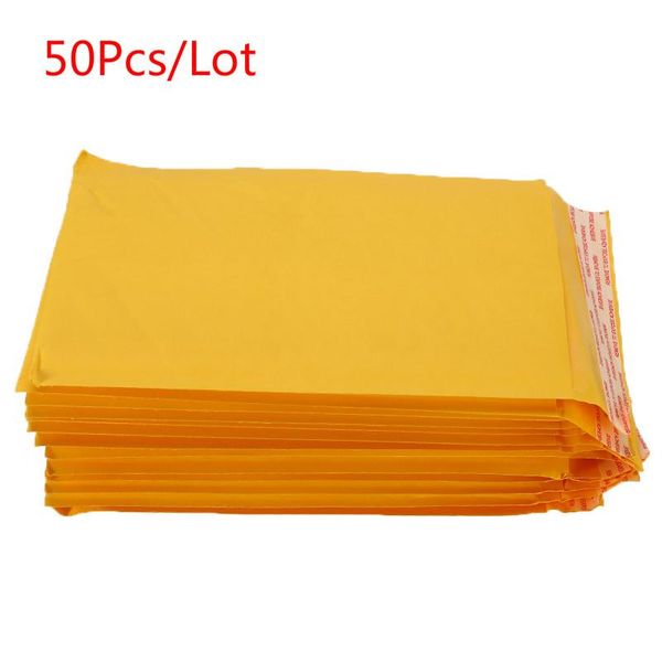 Embrulho de presente 50pcs/conjunto Kraft amarelo bolsa de papel saco de envelope de maiús
