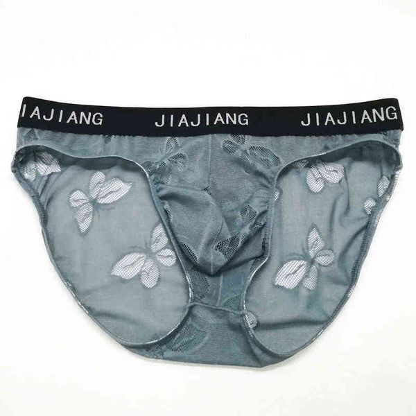 4 Teile/satz männer Spitze Dreieck Höschen Schmetterling Blume Männlichen Niedrigen Taille Sexy Ultra-dünne Unterwäsche Briefs Mann Große größe L-3XL T220816