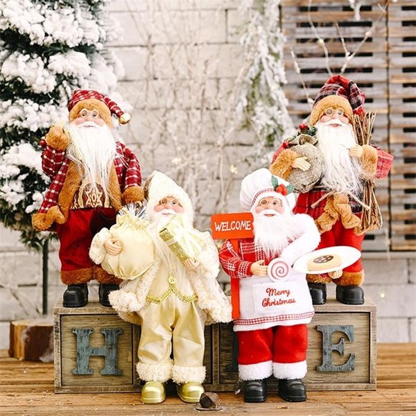 3020cm Creative Santa Claus Doll Christmas Tree Ornament Ano Novo Decoração para Decoração Feliz Natal Decorações de Desktop T200909