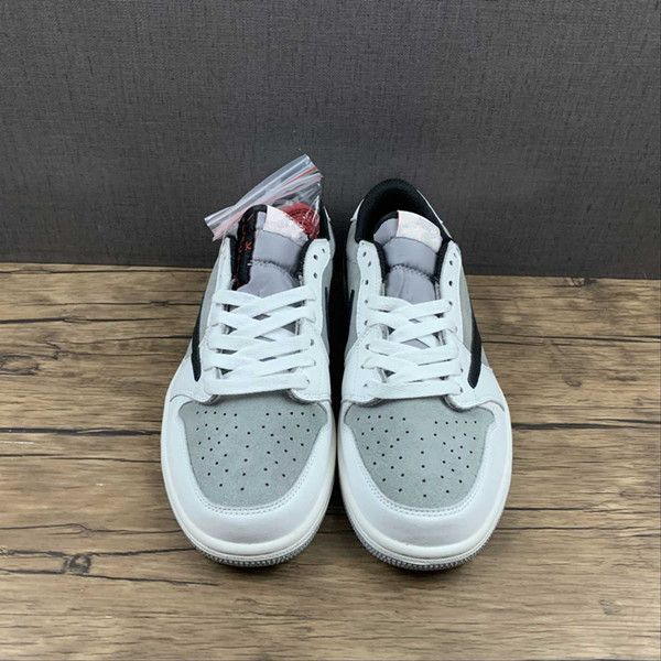 

low 1 og light grey white black shoes mens jumpman travis 1s basketball sports sneakers size 36-47