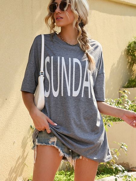 

letter graphic drop shoulder oversized tee e0z0#, White