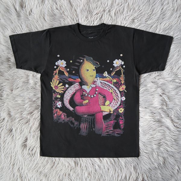 

t shirt cartoon printed men women tee oversize short sleeve real pics, White;black