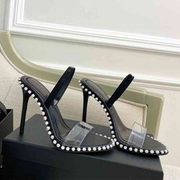 

summer dress shoes style aw transparent word with stiletto heels and empty pink king high fairy 99k0, Black