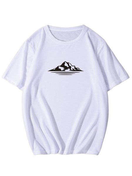 

men mountain print tee i2fp#, White;black