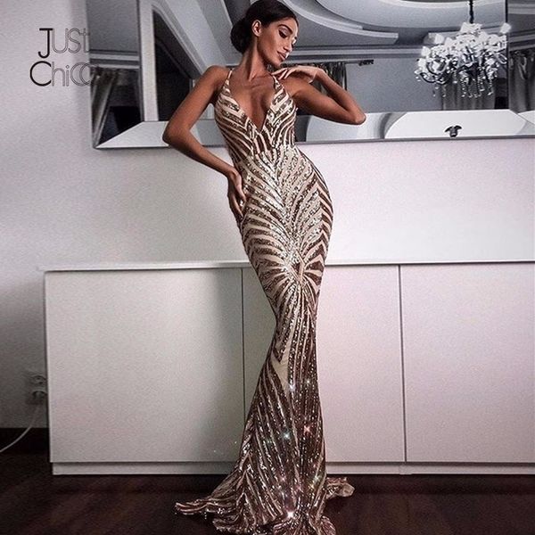 

justchicc trumpet striped summer dress backless deep v neck sequin maxi dress elegant evening women dresses party vestidos y200109, White;black