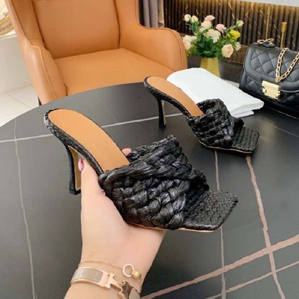 

classic slipper sell well rubber sandals slides floral brocade women fashion slippers red white straw plaited gear bottoms casual by shoe10, Black