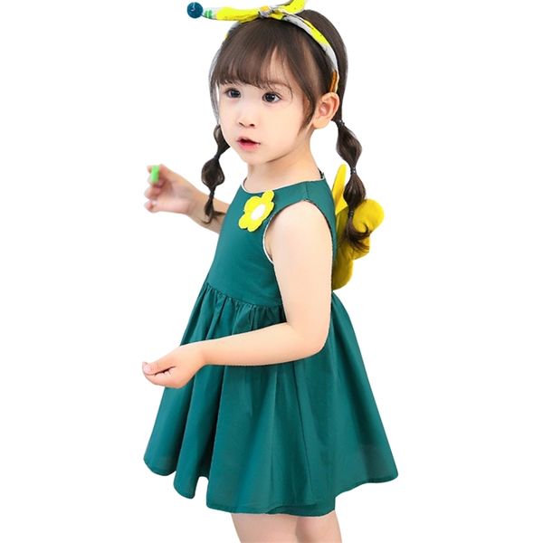 

baby girl dress appliques dresses for girl summer dress kids casual style children's costumes for girls 210412, Red;yellow