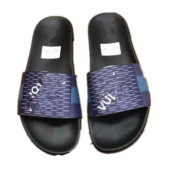 

paris style plaid graffiti slippers classic flat non-slip outer wear outdoor couples lazy flip-flops luxury brand sandals casual men and wom, Black