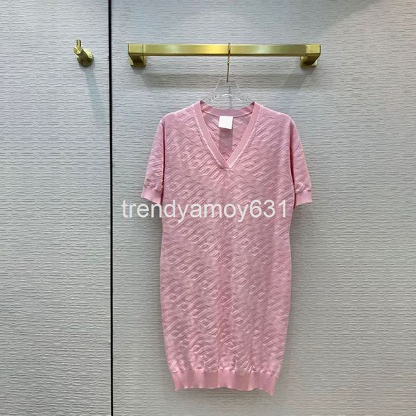 

casual dresses letter dark pattern short sleeve dress elegant casual v-neck slim fit medium length knitted skirt spring product, Black;gray