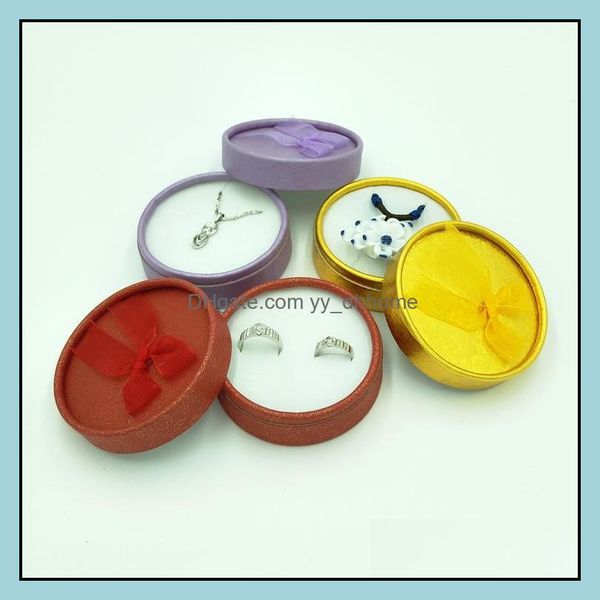 

jewelry boxes packaging display gift 8.3x8.3x3.5cm necklace bracelets rings earrings round packing box cajas de regalo for christmas new y, Black;white