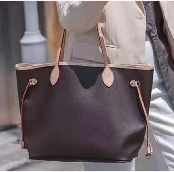 

wholesale classic designer tote bag fashion flower leather handbags women high capacity composite shopping handbag shoulder bags brown walle