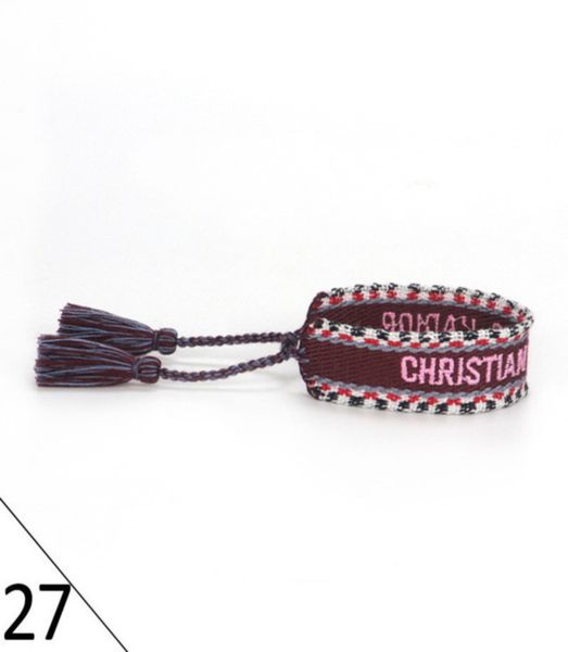 

designers wovens fashion friendship bracelet for luxury brand handmade braided bracelets with tassel print embroidery men bangle code 20-38, Golden;silver