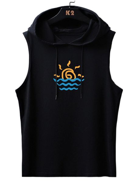 

romwe guys cartoon graphic hooded tee x5uo#, White;black