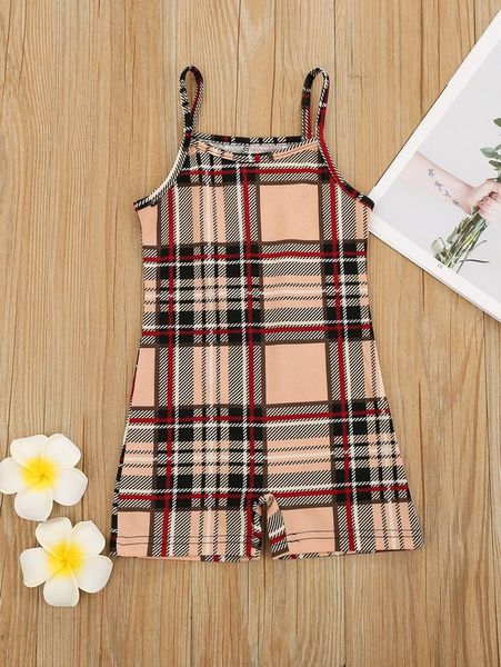 

toddler girls plaid cami romper she, Blue