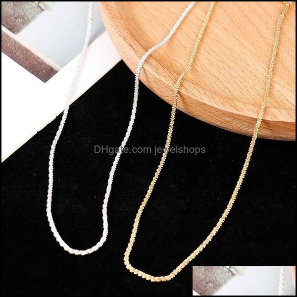 

chains gold sier color flat shiny glossy chain necklaces minimalist statement elegant chokers for women jewelry 20 jewelshops dhnye, Silver