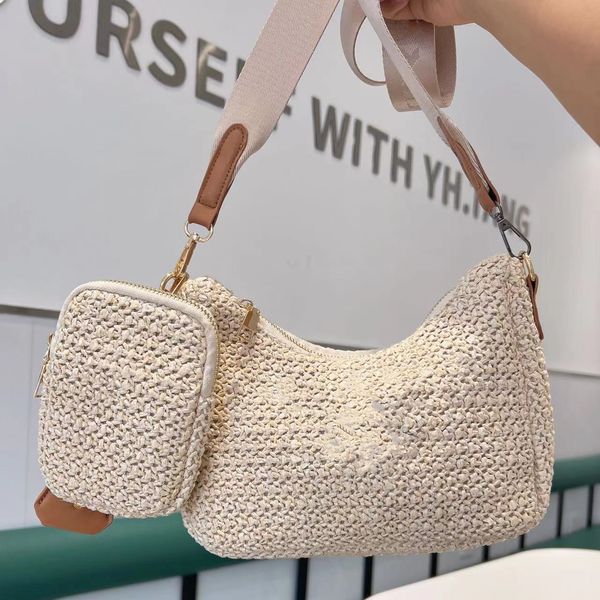 

designer cleo armpit straw bags women handbags with coin purse hobo bag shoulder fashion crossbody axillary underarm stuff sacks