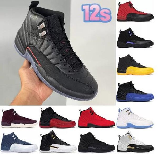 

mens 12 utility 12s twist basketball shoes reverse flu game black dark concord university gold indigo royalty bordeaux men trainers sneakers