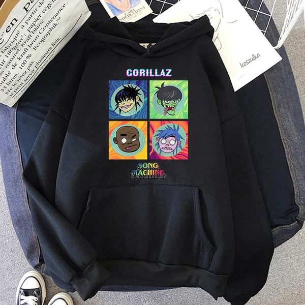 Moletons masculinos moletons moletonos do gorillaz da primavera Mulheres impressas/imprimidas harajuku coreano pulôver de tamanho grande unisex masculino de rua masculino