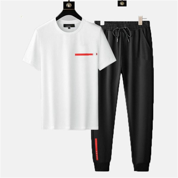 

2022 mens designers tracksuit letters embroidery summer fashion sportswear short sleeves pullover jogger pants suits o-neck sportinguit sx4, Gray