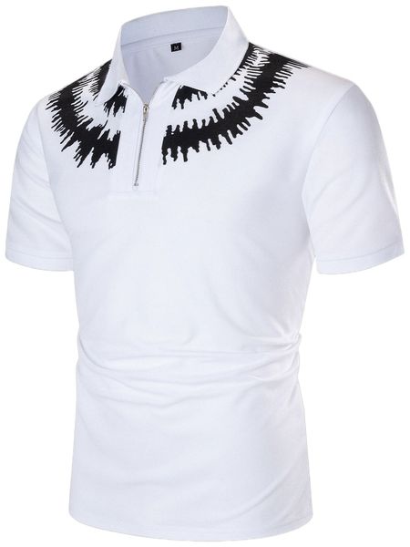 

men graphic print polo shirt o1cb#, White;black