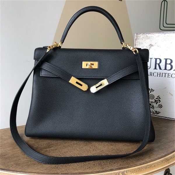 

herme handbags litchi single shoulder cross carry cowhide 25 28 32 portable leather womens buckle