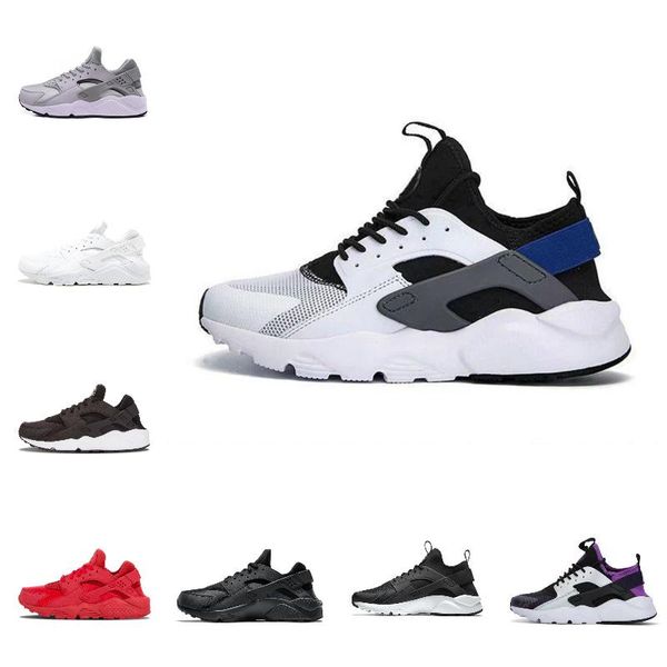 

sell new huarache 1 .0 4 .0 men running shoes stripe red balck white rose gold huaraches women trainer breathable designer sneakers, Black
