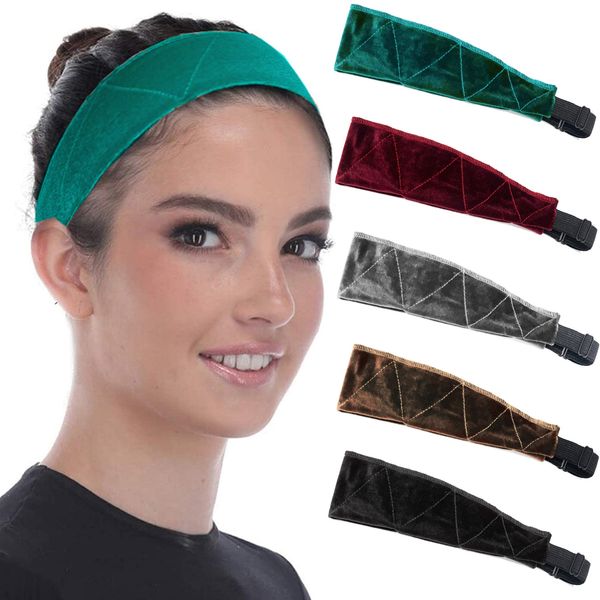 

wig grip headbands for women- adjustable to custom fit your head - velvet- bands no slip breathable keep comfortably secured, Silver
