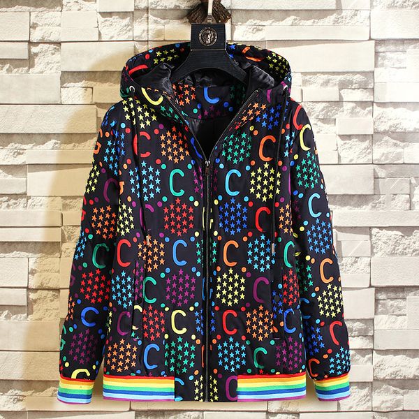 

designer men's down winter hooded jackets men women parkas windproof warmth fashion coats warm zipper thick 302, Black