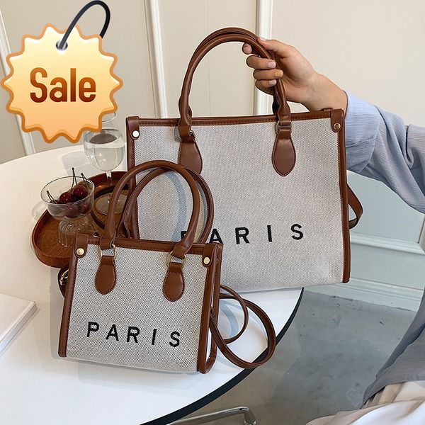 

2022 trendy fashion design ladies bags factory direct clothing canvas women's large capacity new letter one shoulder