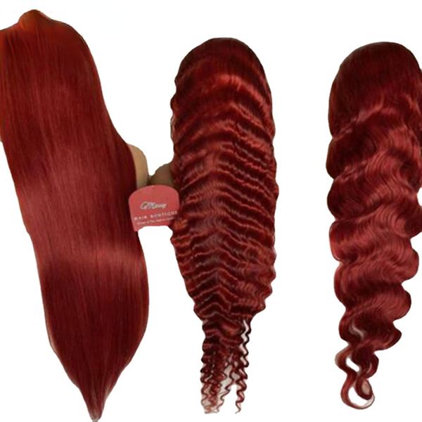 

wigleader preplucked remy human hair lace front wigs red straight 180% 13x6 lace frontal wigs deep wave lace frontal wigs, Black