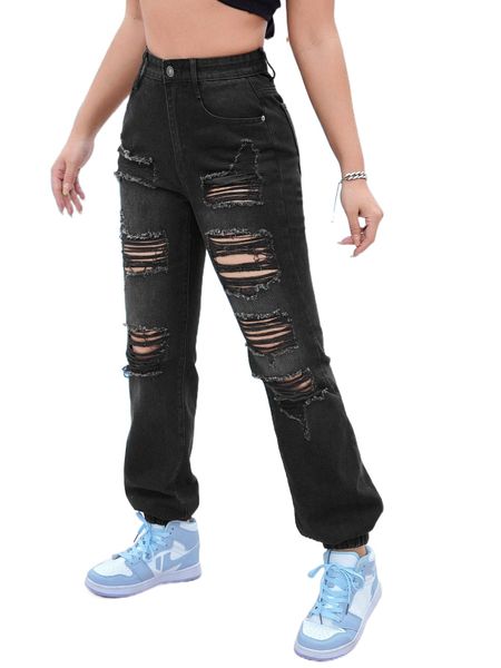 

ripped detail jogger jeans l1xw#, Blue
