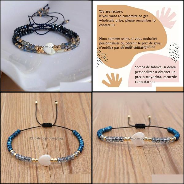 Braccialetti con ciondoli Gioielli Go2Boho Vendita all'ingrosso da donna Conchiglia Conchiglia Cuore Perlina color oro Sii chiaro amico Dhuna