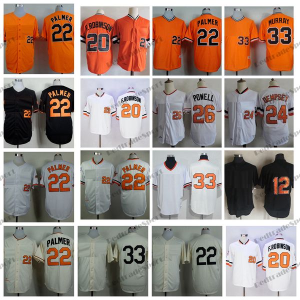 

mens 12 roberto alomar 22 jim palmer baltimore baseball jerseys vintage 33 eddie murray 20 frank robinson 24 rick dempsey 26 boog powell sti, Blue;black