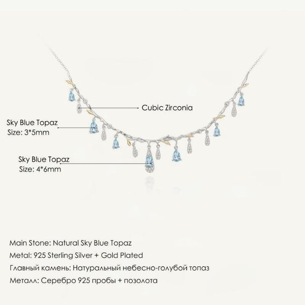 

chains gem's ballet natural sky blue z gemstone necklace 925 sterling silver handmade flower bud for women wedding jewelrychains