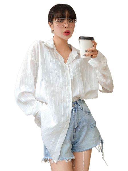 

dazy seam detail drop shoulder button through blouse x2rr#, White